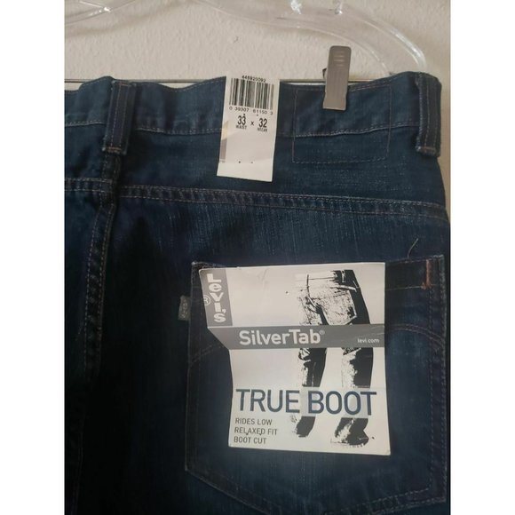 Levi's Silver Tab True Boot "Blue" Denim Jeans Size 33 x 32  NWT - Picture 3 of 5